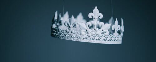 pale crown floating in the air