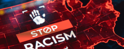 stop racism on a map of America