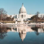 Daytime view of the U.S. Capitol building from across the Reflecting Pool