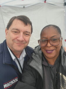 Maine politician Troy Jackson and Shay Stewart-Bouley (aka BGIM) posed together smiling